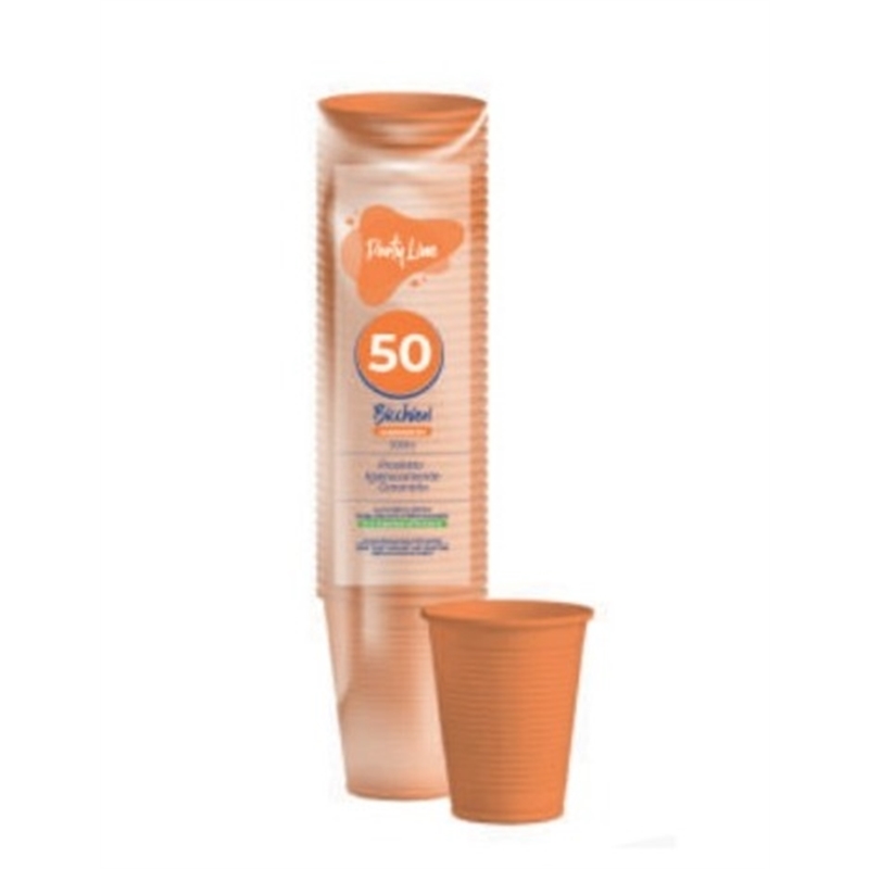 Bicchieri in Plastica Arancione 50 Pezzi