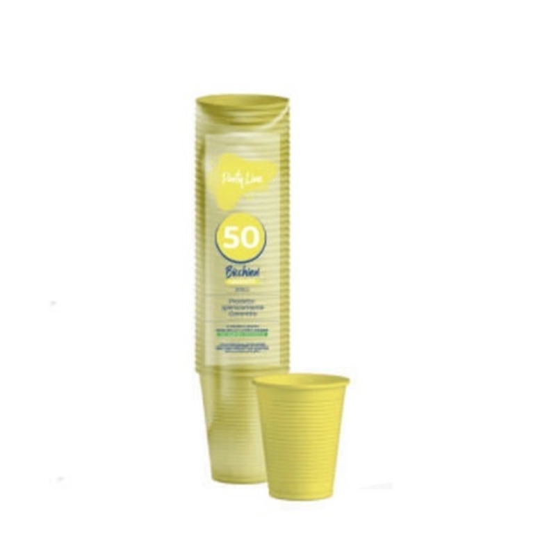 Bicchieri in Plastica Giallo 50 Pezzi