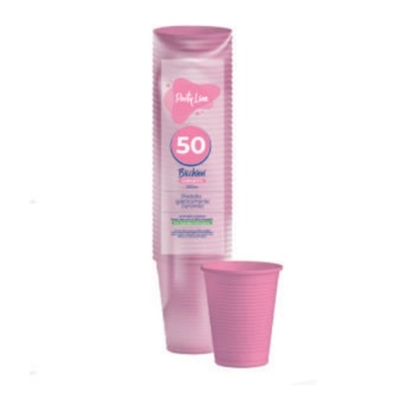 Bicchieri in Plastica Rosa 50 Pezzi