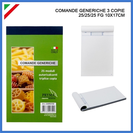 Comande Generiche 3 COPIE 25/25/25 FG 10
