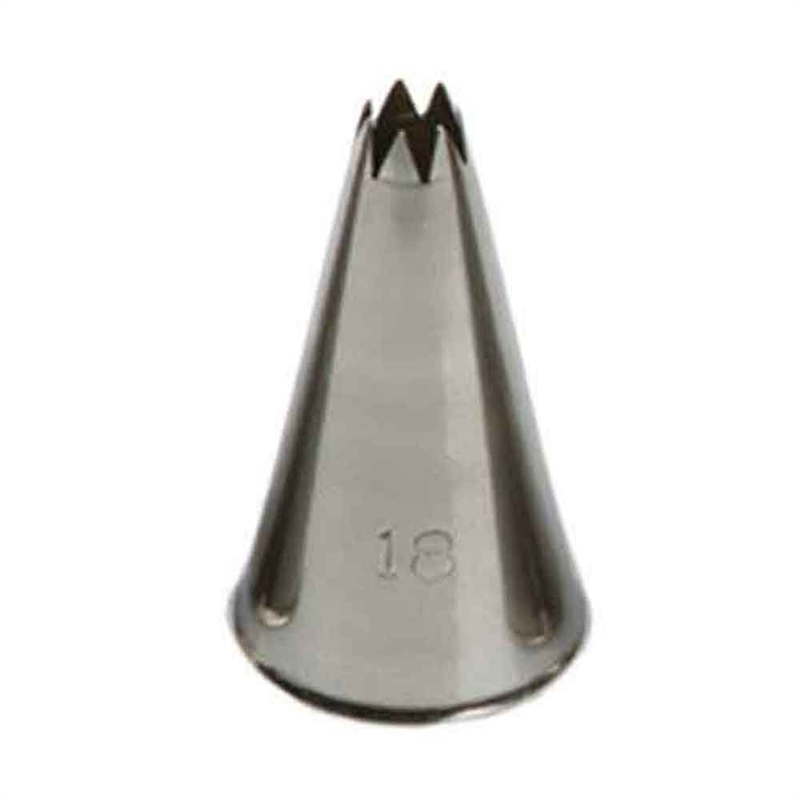 Beccuccio stella aperta n° 18 Decora in acciaio inox senza punti di saldatura.
