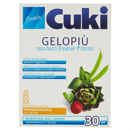 Sacchetti Freezer Grandi 30 Pezzi 18x28 Cuki