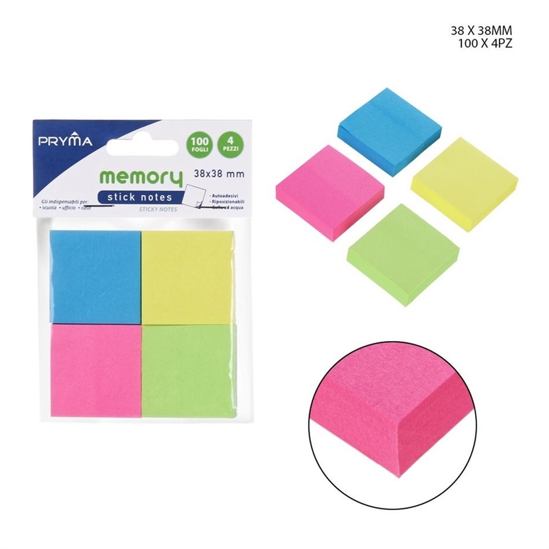 Pryma - Stick Notes 38X38Mm 100 Ff 4Pz