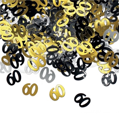 Coriandoli da Tavolo in plastica 60 anni Prestige 15 gr