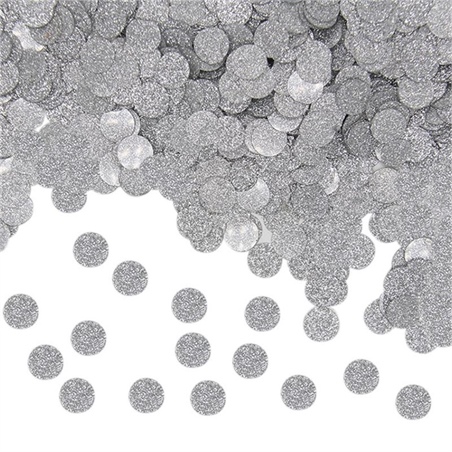 Coriandoli in Plastica Ø 1 cm 20 gr Argento Glitter