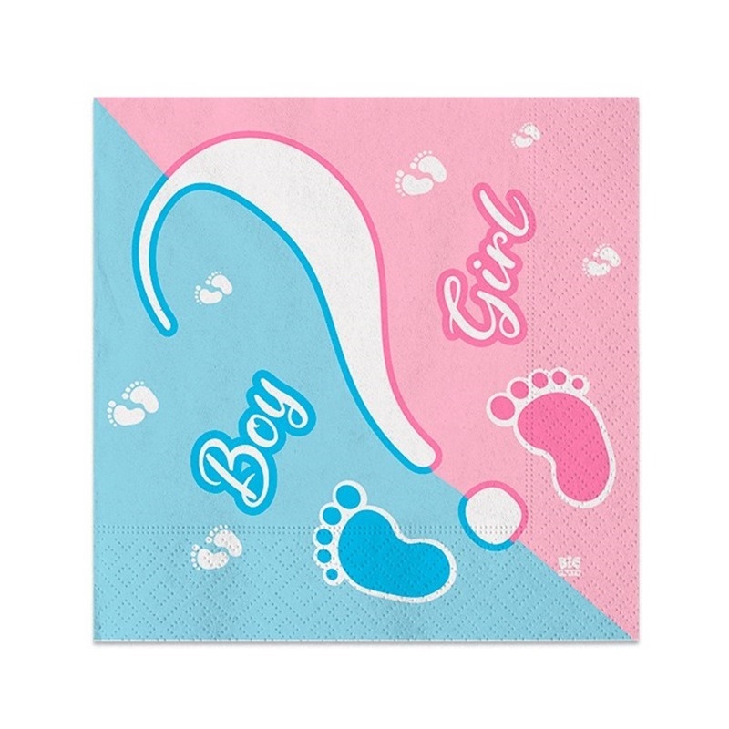 20 Tovaglioli 25 x 25 cm Baby Girl or Boy? Gender Reveal 20 Tovaglioli 25 x 25 cm Baby Girl or Boy? Gender Reveal