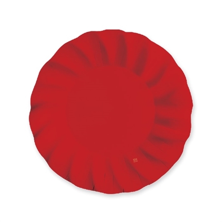 6 PIATTI FONDI CM 24 WAVY RED OPACO