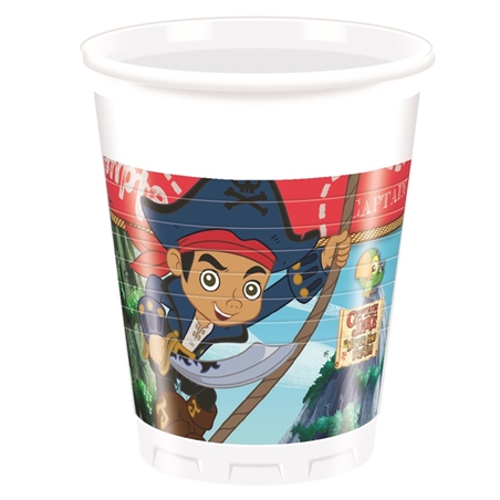 8 Bicchieri Neverland Pirates Adventure Travel Plastic 200mll