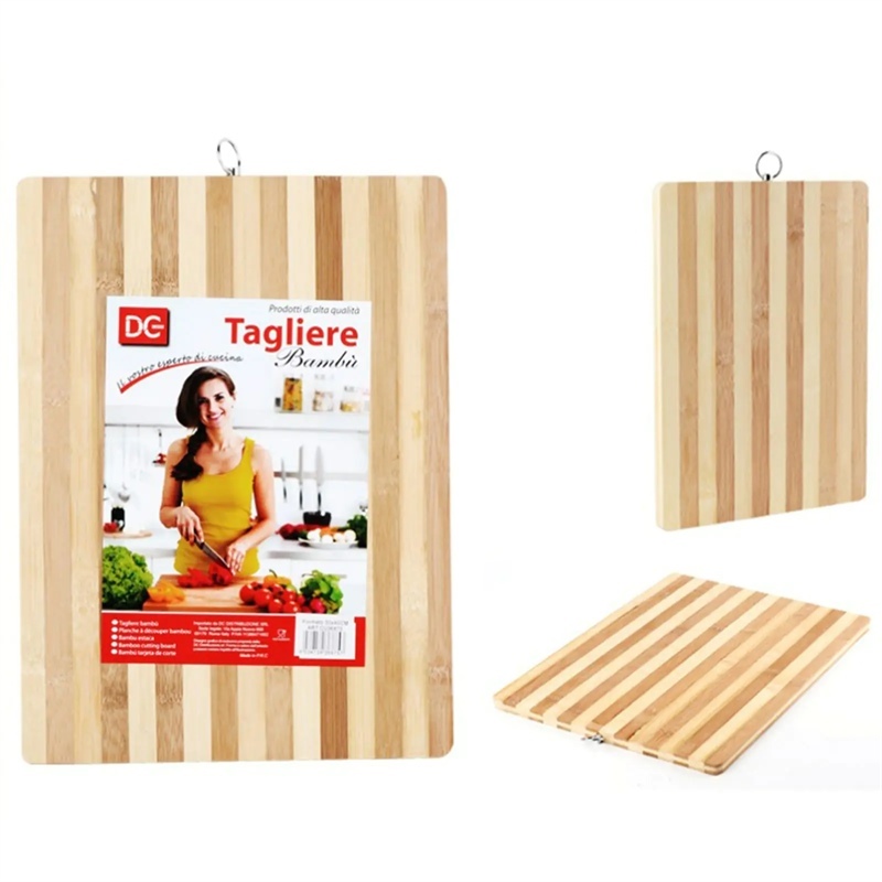 Tagliere bamboo rettangolare in legno anello 34x24cm