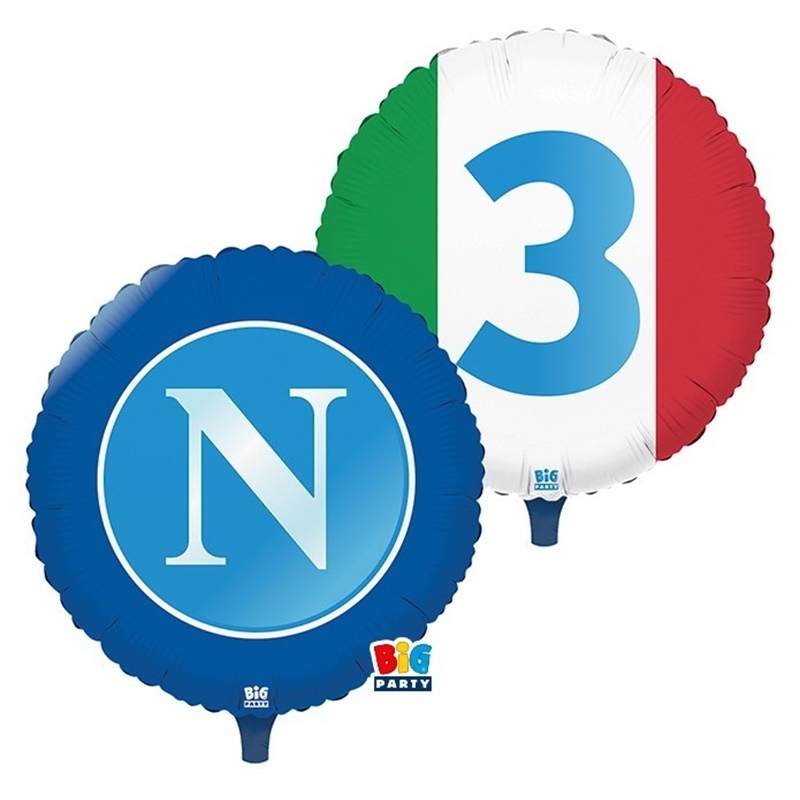 25 Palloncini Mylar 18" Tondo SSC Napoli Campione