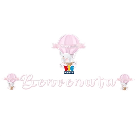 Festone Kit Scritta Maxi Italic 600 x 25 cm Benvenuta