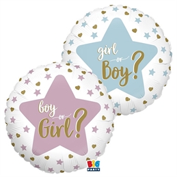 Palloncino Mylr Double Face 18" Gender Reveal Stars