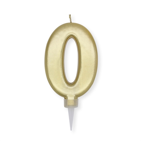 Candela di cera plump oro metal cm 10