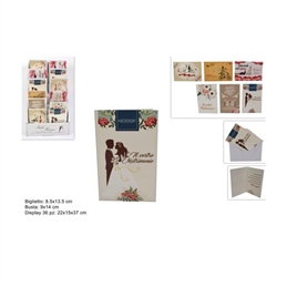 Biglietto Auguri Matrimonio 13,5 x 8,5 cm 6 assortiti