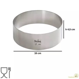 Cerchio 16 Cm Acciaio Inox Altezza 4,5 Cm