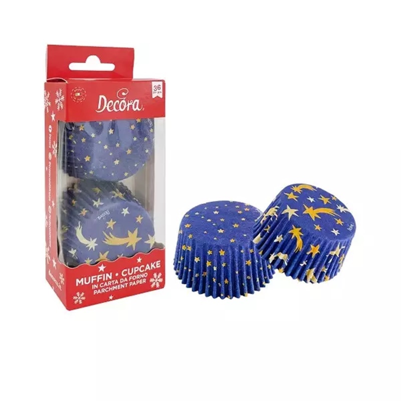 Muffin In Carta Decoro Stars Diametro 5 Cm Altezza 3,2 Cm