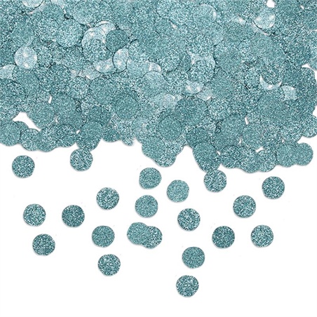 Coriandoli in plastica 20 gr diametro di 1 cm Celeste Glitter