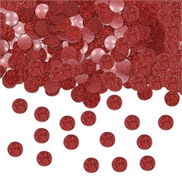 Coriandoli in plastica 20 gr diametro di 1 cm Rosso Glitter
