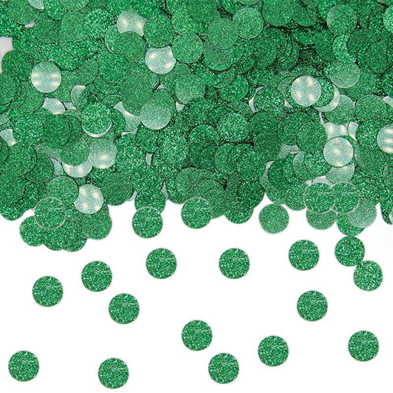 Coriandoli in plastica 20 gr diametro di 1 cm Verde Glitter