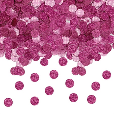 Coriandoli in plastica 20 gr diametro di 1 cm Fuxia Glitter