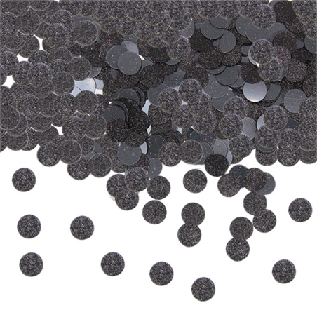 Coriandoli in plastica 20 gr diametro di 1 cm Nero Glitter