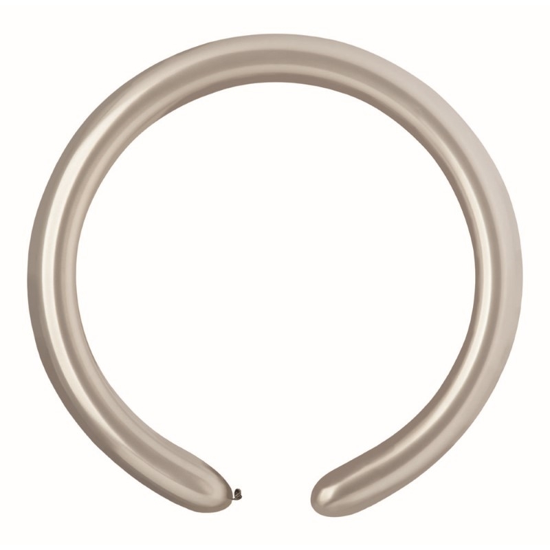 100 Palloncini in Lattice Modellabili Ø 2" Argento Metal