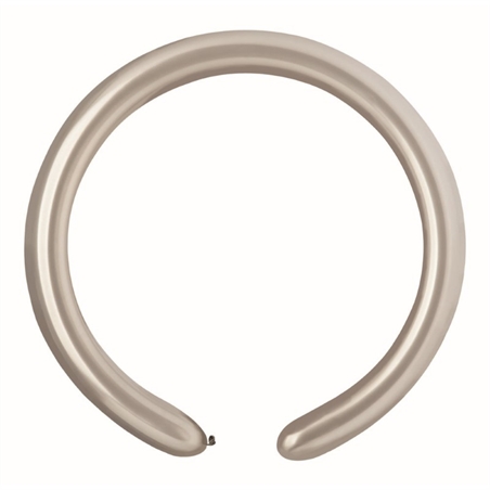 100 Palloncini in Lattice Modellabili Ø 2" Argento Metal