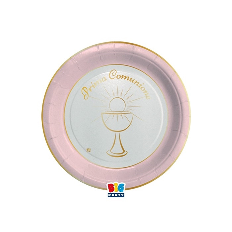 8 Piatti Ø 18 cm Comunione Chic Rosa