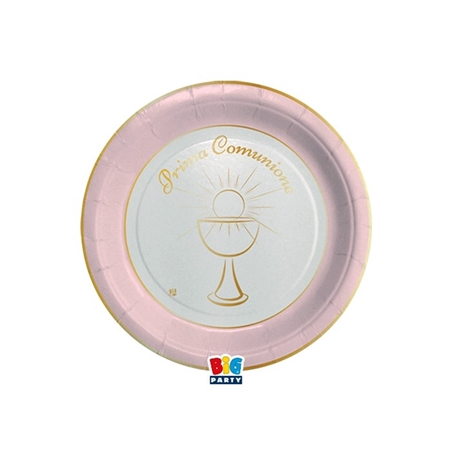 8 Piatti Ø 18 cm Comunione Chic Rosa