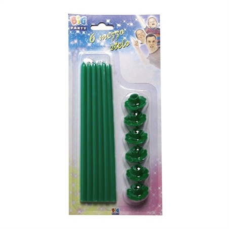 6 Candeline Stelo 20 cm Verdi