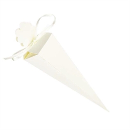 Cono Quadrato bianco decorato 16 cm 10 pezzi