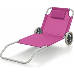 Lettino Fluo Con Ruote Metallo e Poliestere