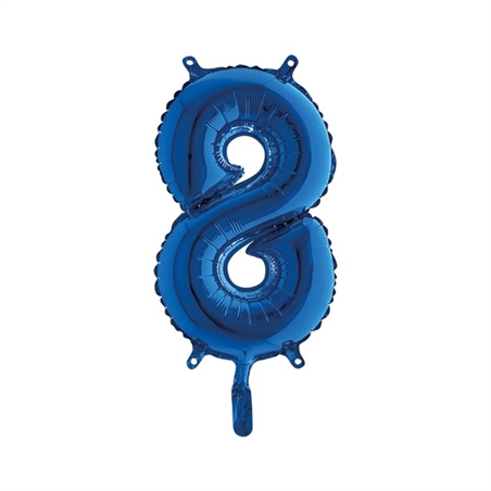 Palloncino Mylar Blu 14" Numero 8