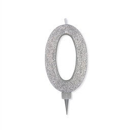Candela Maxi Argento Glitter 15 cm