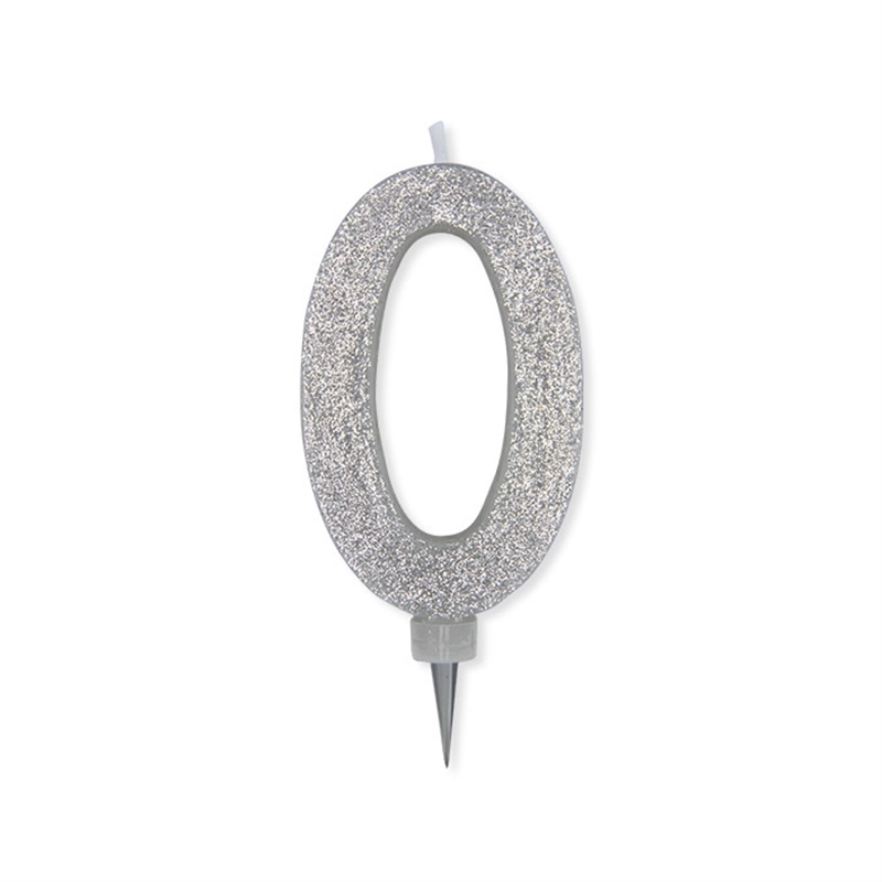 Candela Maxi Argento Glitter 15 cm