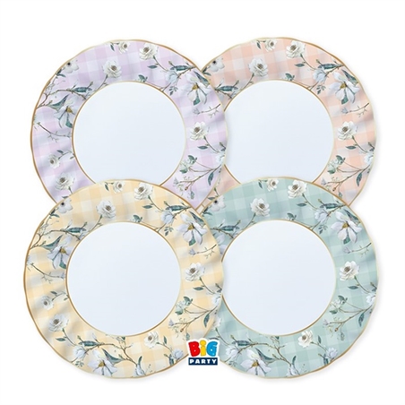 8 Piatti Mix Ø 25 cm Floral Vichy