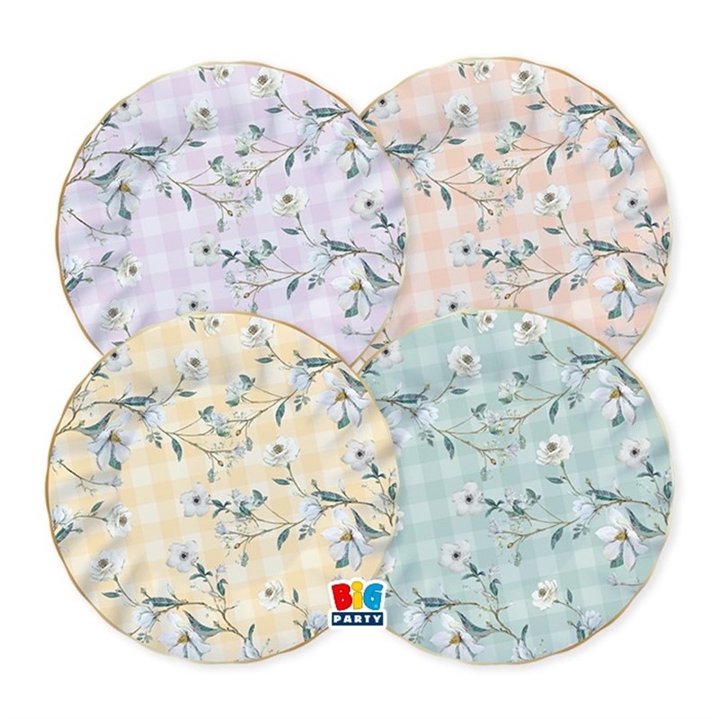 8 Piatti Mix Ø 20 cm Floral Vichy