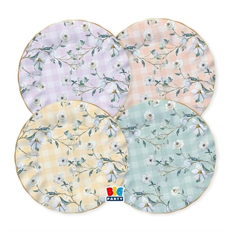 8 Piatti Mix Ø 20 cm Floral Vichy