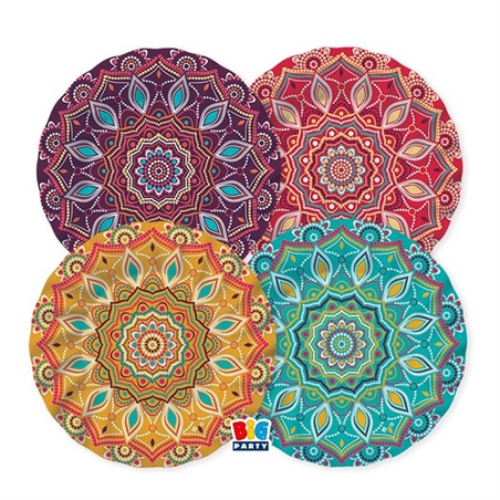 8 Piatti Mix Ø 25 cm Mandala