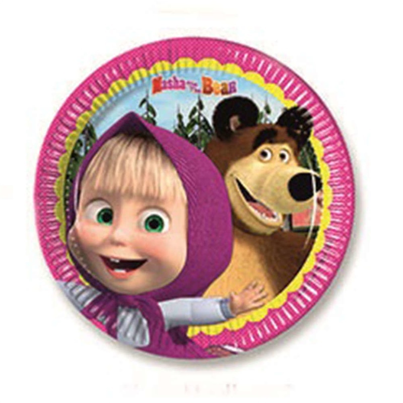 Piatti 19,5 cm Masha e Orso 8 pezzi