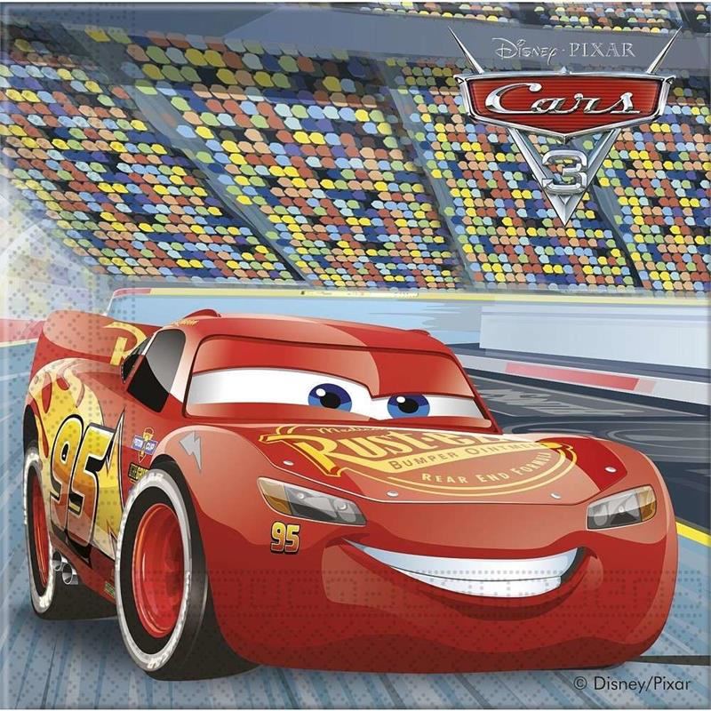 Tovaglioli 33x33 cm Cars 3 20 pezzi Tovaglioli 33x33 cm Cars 3 20 pezzi