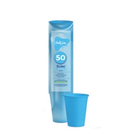 Bicchieri in Plastica Celeste 50 Pezzi
