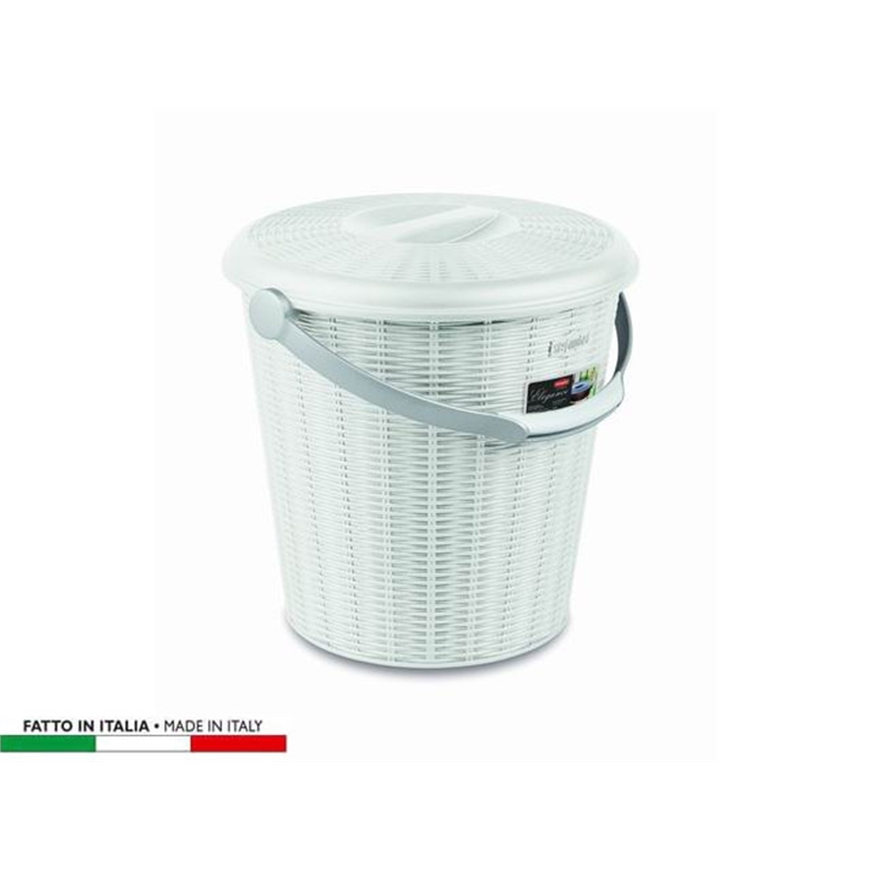 Pattumiera Con Coperchio Elegance Bianca